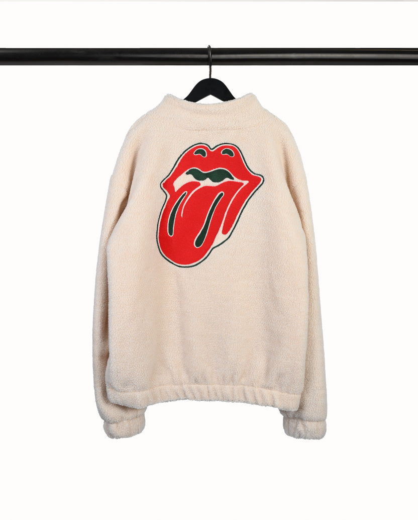 ZIP FRONT BUBBLE LOGO FLEECE JACKET Back