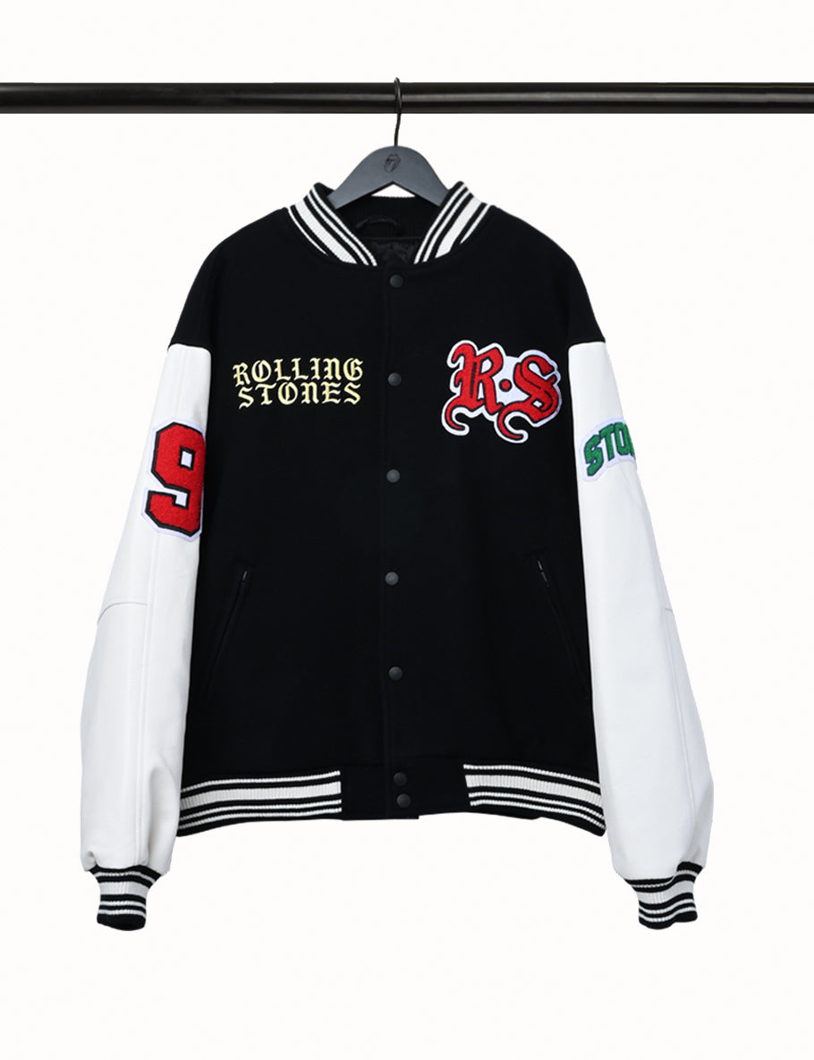 CHECKER TONGUE WOOL VARSITY JACKET Front