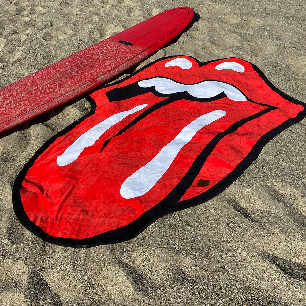 The Rolling Stones x Slowtide Classic Tongue Die Cut Beach Towel Lifestyle