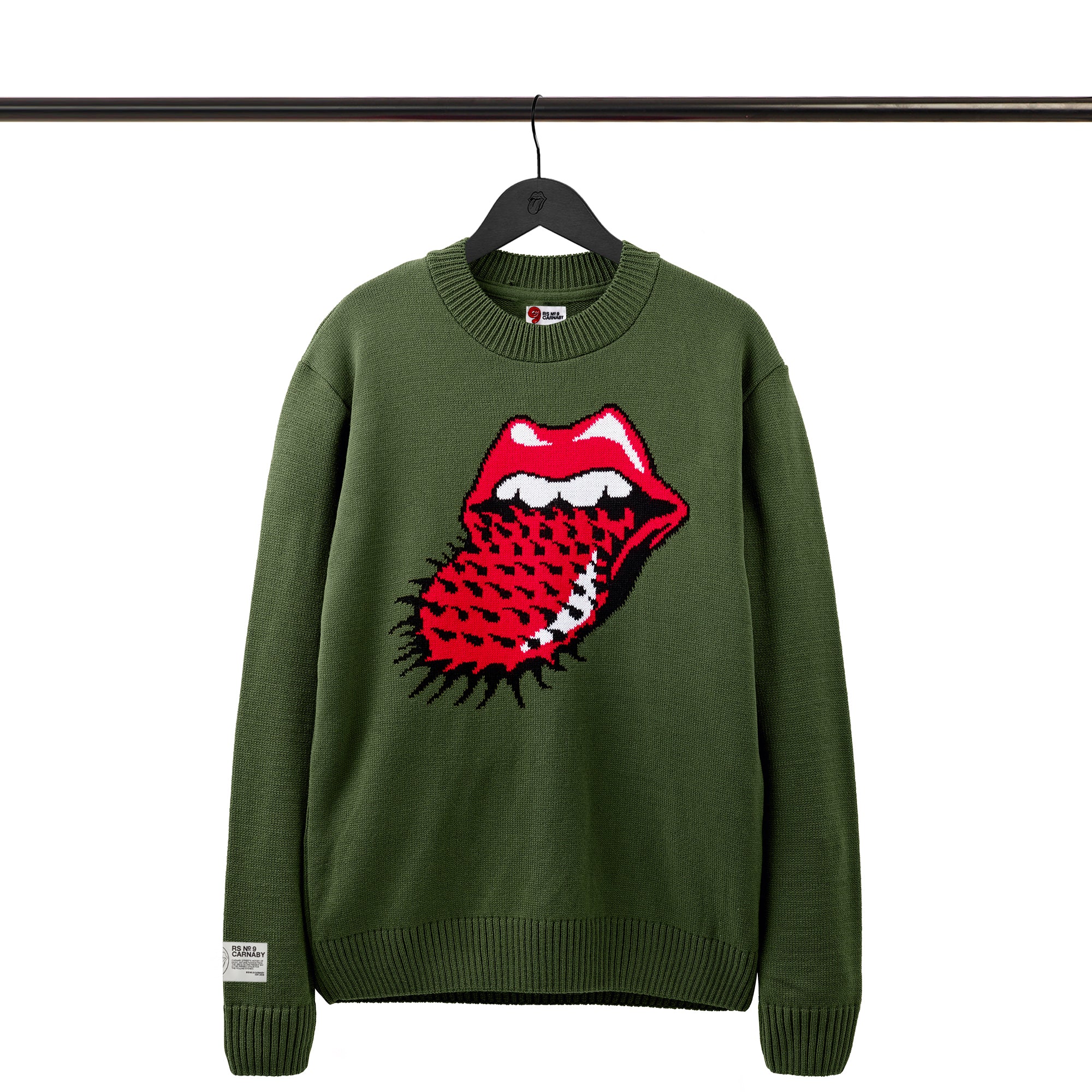 Spiked Tongue Tight Knit Sweater Front
