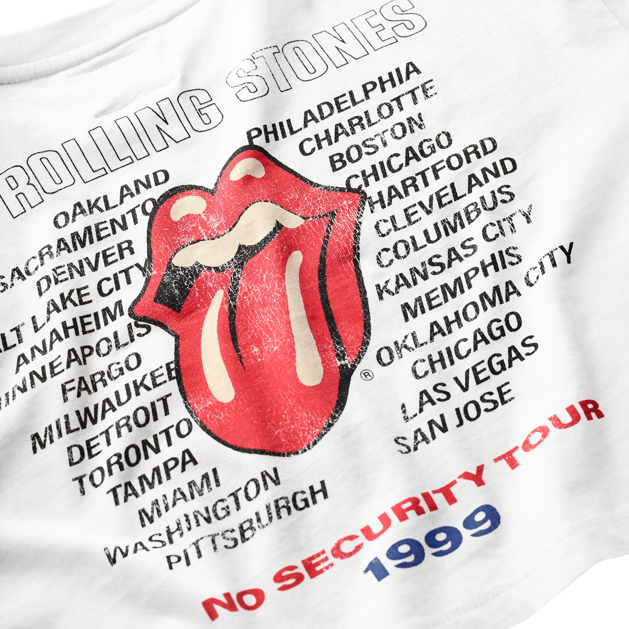Stones x Tommy Hilfiger Crop T-Shirt Detail