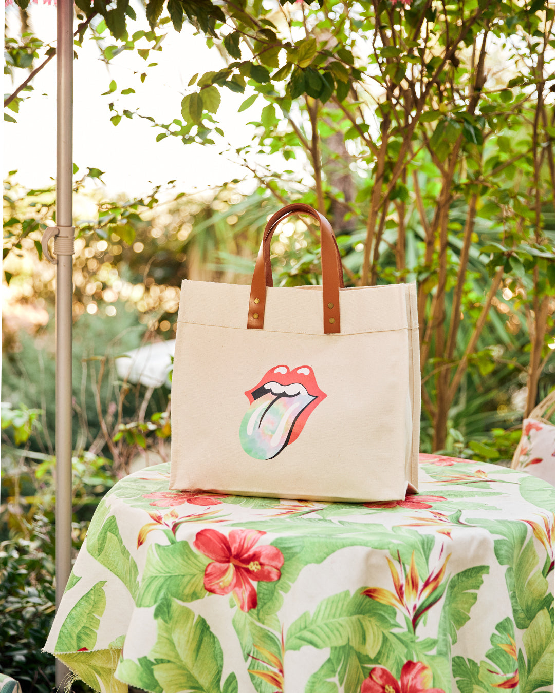 Psychedelic Tongue Canvas Tote Bag Lifestyle 1
