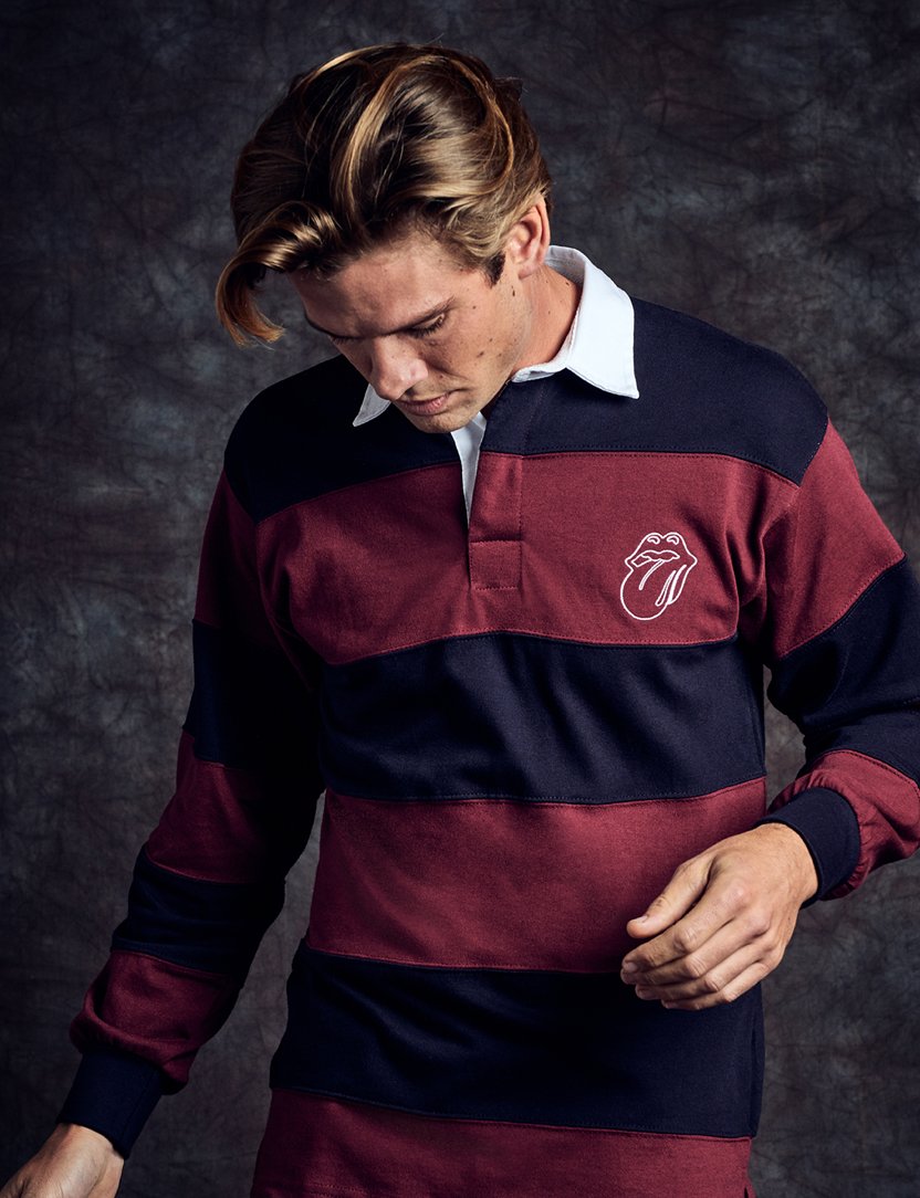 Striped Black Red Rugby Shirt
