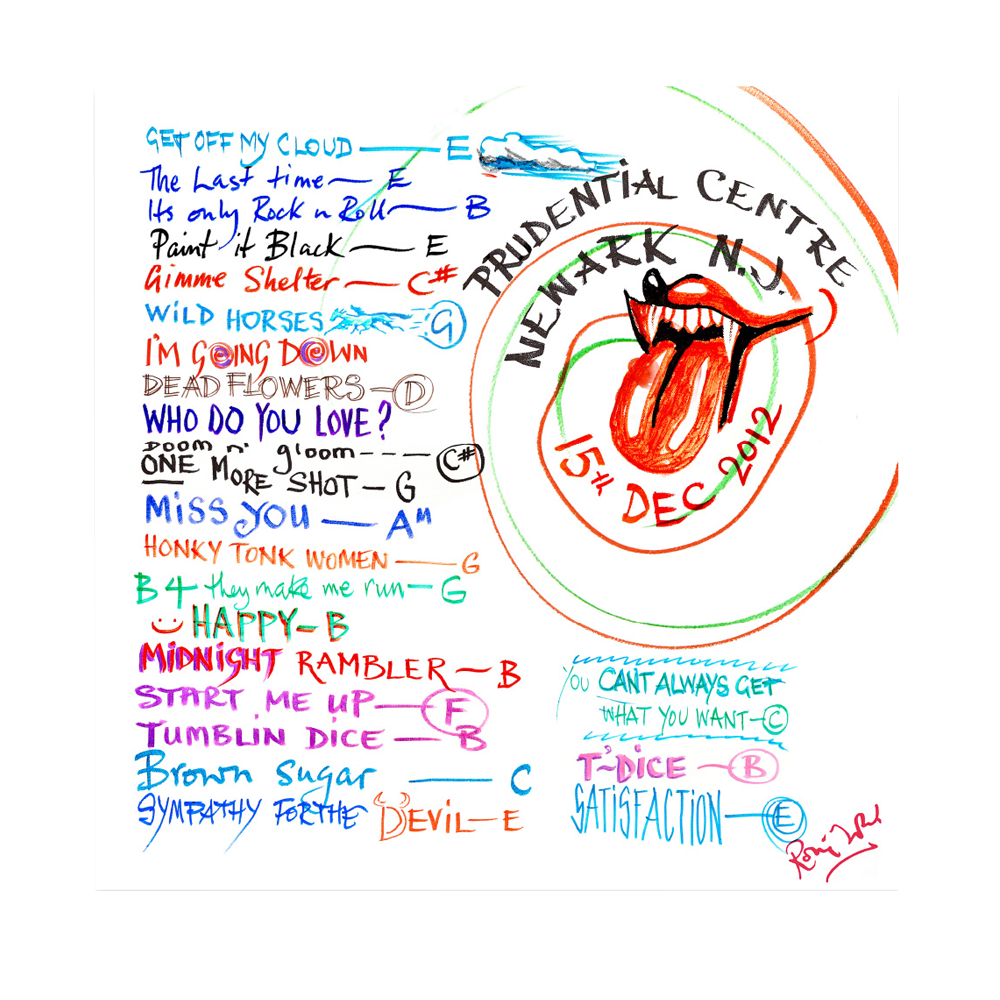 Limited Edition Ronnie Wood Setlist Print – The Rolling Stones