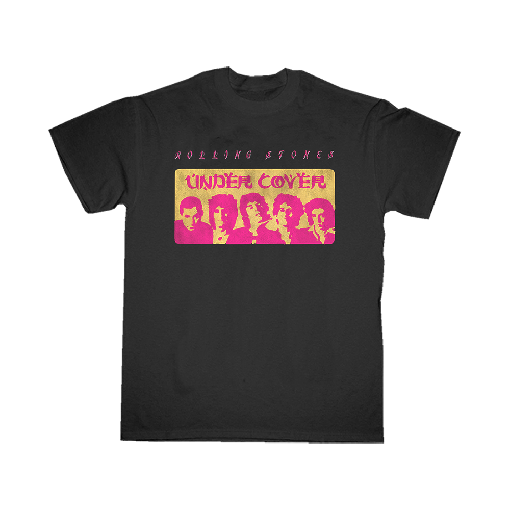 Pink and yellow discount rolling stones sweatshirt