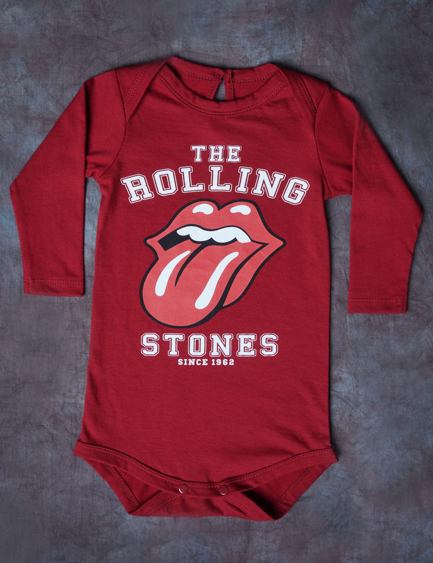Kids Burgundy Tongue Longsleeve Onesie
